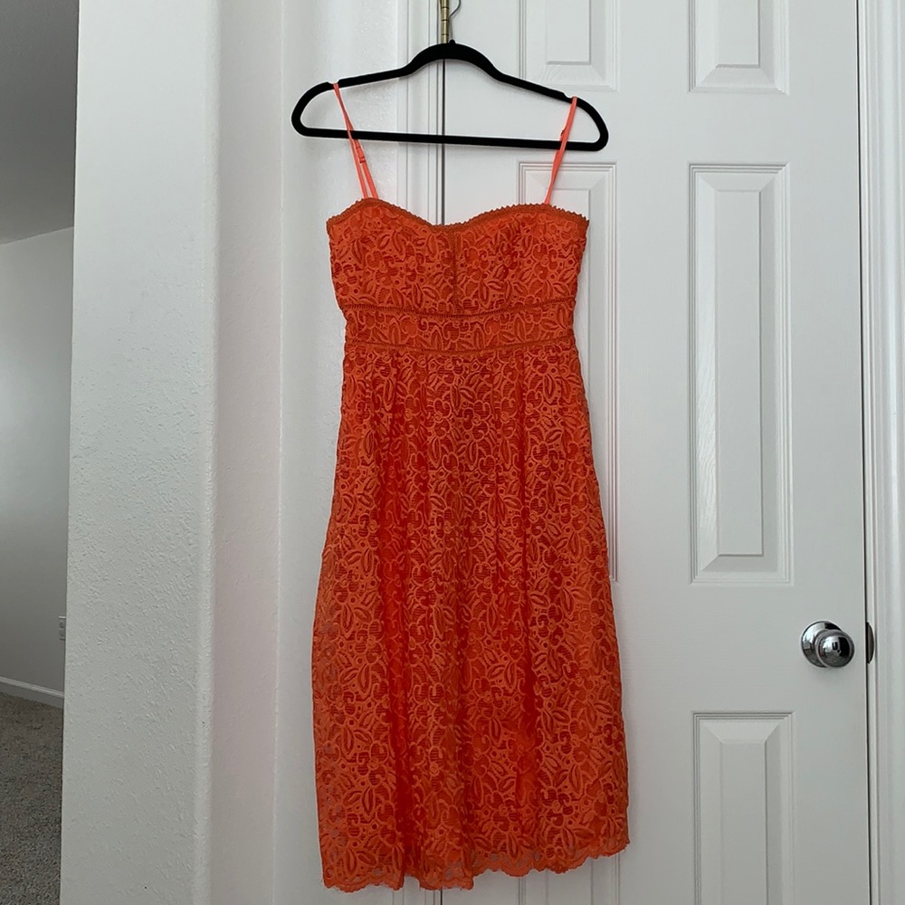BooHoo Lace Midi Sweetheart Dress